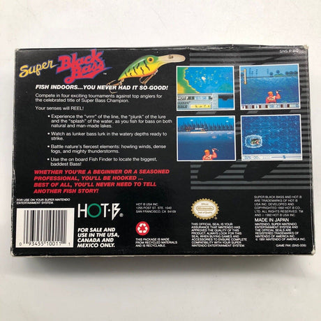 Super Black Bass Super Nintendo SNES Game Boxed + NTSC U/C Manual