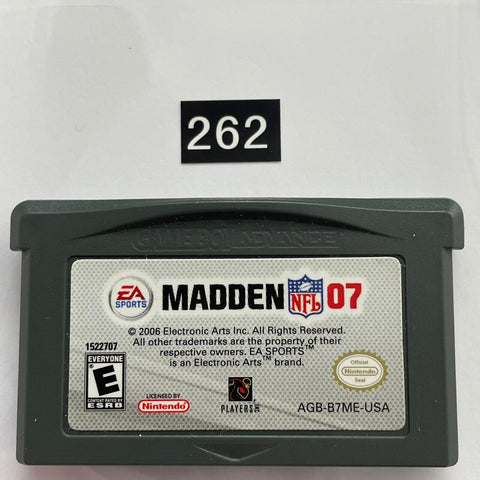 Madden NFL 07 Nintendo Gameboy Advance GBA Game oz262