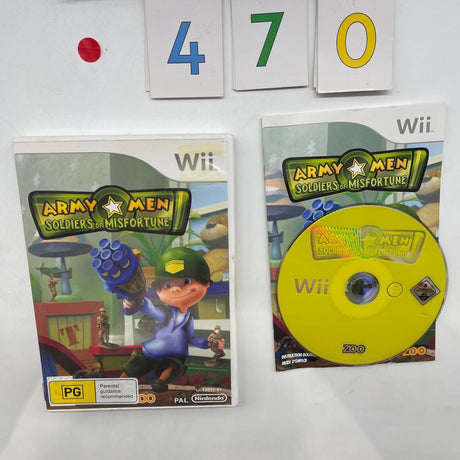 Army Men Soldiers Of Misfortune Nintendo Wii Game + Manual PAL