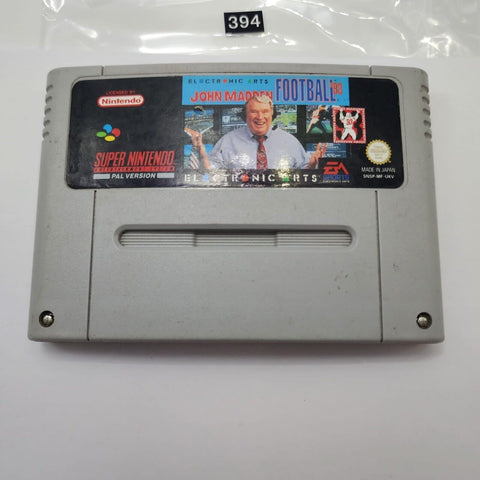 John Madden Football '93 Super Nintendo SNES Game Cartridge PAL