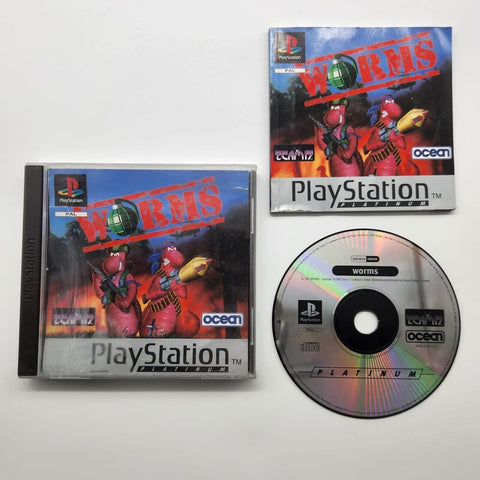 Worms PS1 Playstation 1 Game + Manual PAL 25F4
