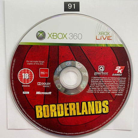 Borderlands Xbox 360 Game Disc Only - Trippy Trades 