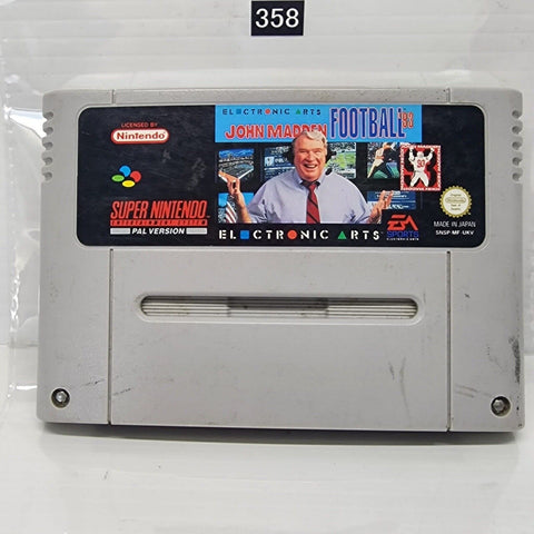 John Madden Football '93 Nintendo SNES Game Cartridge PAL