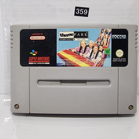 Theme Park Nintendo SNES Game Cartridge PAL