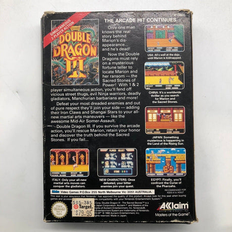 Double Dragon 3 III Nintendo NES Game Boxed Complete