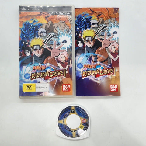 Naruto Shippuden Kizuna Drive PSP Playstation Portable Game + Manual