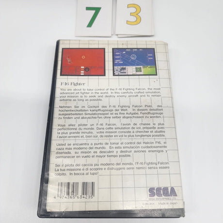 F-16 Fighter Sega Master System Game PAL