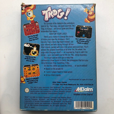 Trog Nintendo NES Game Boxed Complete