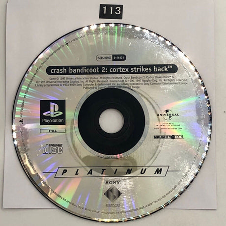 Crash Bandicoot 2 II Cortex Strikes Back PS1 Playstation 1 Game Disc Only