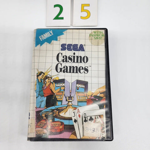 Casino Games Sega Master System Game + Manual PAL oz25