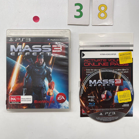 Mass Effect 3 III PS3 Playstation 3 Game + Manual r38