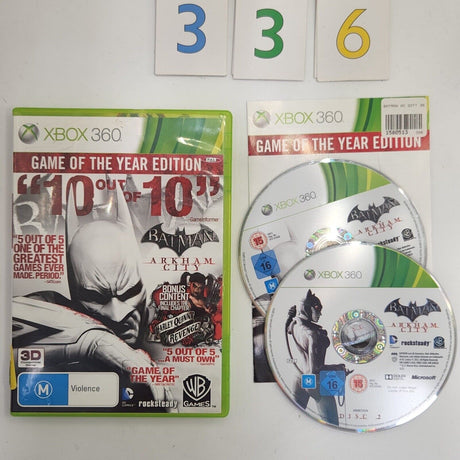 Batman Arkham City Game Of The Year Edition Xbox 360 Game + Manual PAL