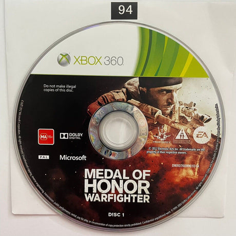 Medal Of Honor Warfighter Xbox 360 Game Disc Only - Trippy Trades 