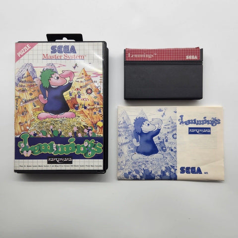 Lemmings SEGA Master System Game + Manual PAL