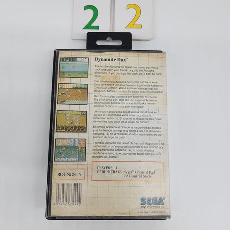 Dynamite Dux Sega Master System Game PAL