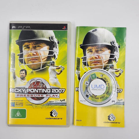 Ricky Ponting 2007 Pressure Play PSP Playstation Portable Game + Manual 04F4