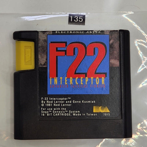 F22 Interceptor Sega Mega Drive Game Cartriedge PAL oz135