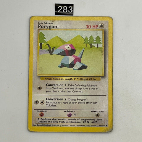 Porygon Pokemon Card 39/102 oz283