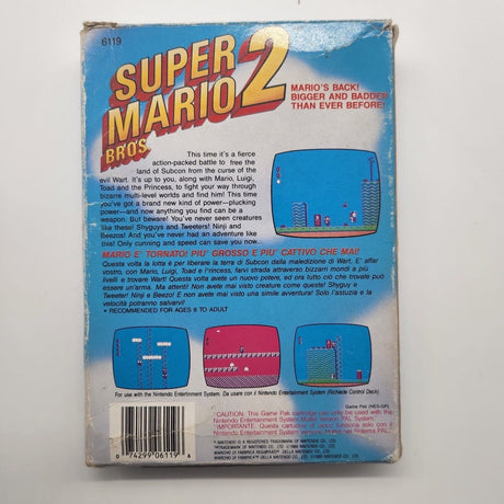 Super Mario Bros 2 Nintendo Entertainment System NES Game Boxed