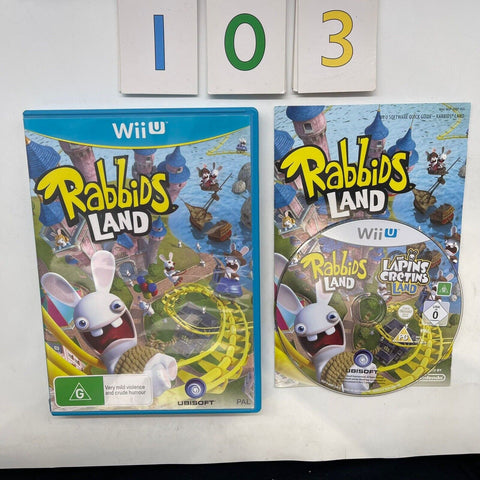Rabbids Land Nintendo Wii U Game + Manual PAL