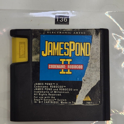 James Pond II 2 Codename Robocod Sega Mega Drive Game Cartriedge PAL oz136